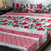 Fleece Bedsheet King Size-3Pcs-Design-605